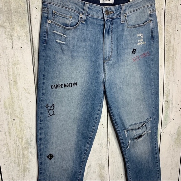 Paige | Hoxton Ankle Embellished Jeans - Picture 3 of 8